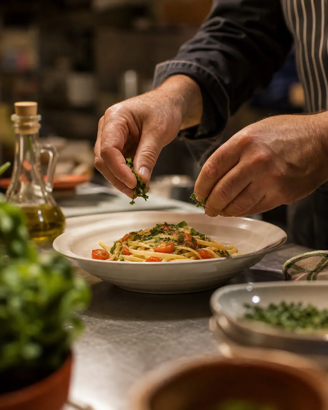 Salat und italienische Küche im Seehaus Friedberg.